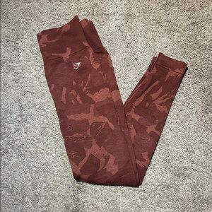 Gymshark Red Savannah Camouflage Leggings  - Small
